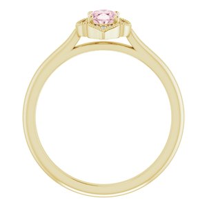 14K Yellow Gold Natural Pink Morganite & .03 CTW Natural Diamond Ring