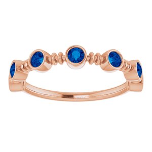 14K Rose Gold Lab-Grown Blue Sapphire Bezel-Set Ring