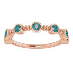 14K Rose Gold Lab-Grown Alexandrite Bezel-Set Ring