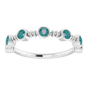 Sterling Silver Lab-Grown Alexandrite Bezel-Set Ring