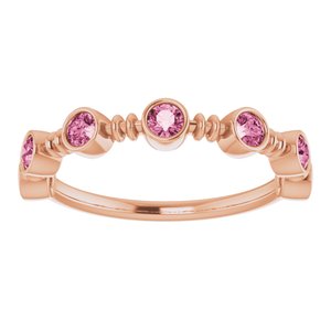 14K Rose Gold Natural Pink Tourmaline Bezel-Set Ring