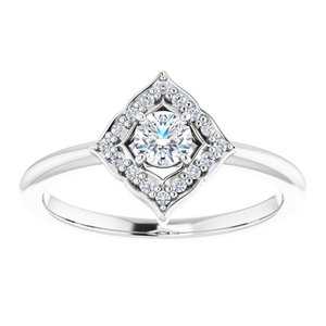 Platinum 1/3 CTW Natural Diamond Halo-Style Clover Ring