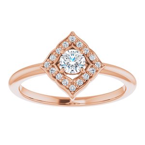 14K Rose Gold 1/3 CTW Natural Diamond Halo-Style Clover Ring