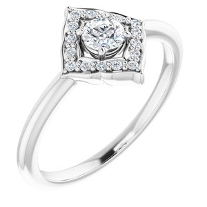 Platinum 1/3 CTW Natural Diamond Halo-Style Clover Ring