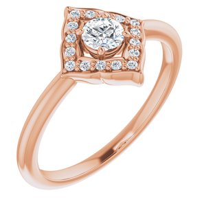 14K Rose Gold 1/3 CTW Natural Diamond Halo-Style Clover Ring