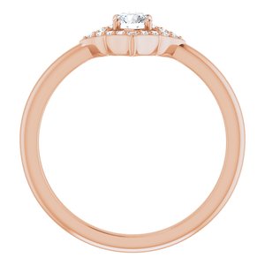 14K Rose Gold 1/3 CTW Natural Diamond Halo-Style Clover Ring