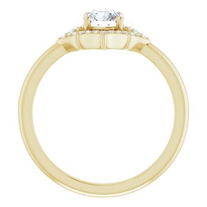 14K Yellow Gold 1/3 CTW Natural Diamond Halo-Style Clover Ring