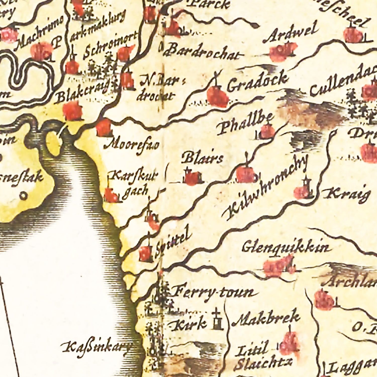 Vintage Map of Galloway, Scotland 1665