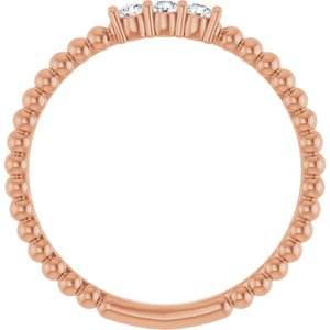 14K Rose Gold 1/10 CTW Natural Diamond Beaded Ring
