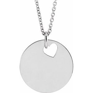 Engravable Pierced Heart or Star Necklace or Pendant