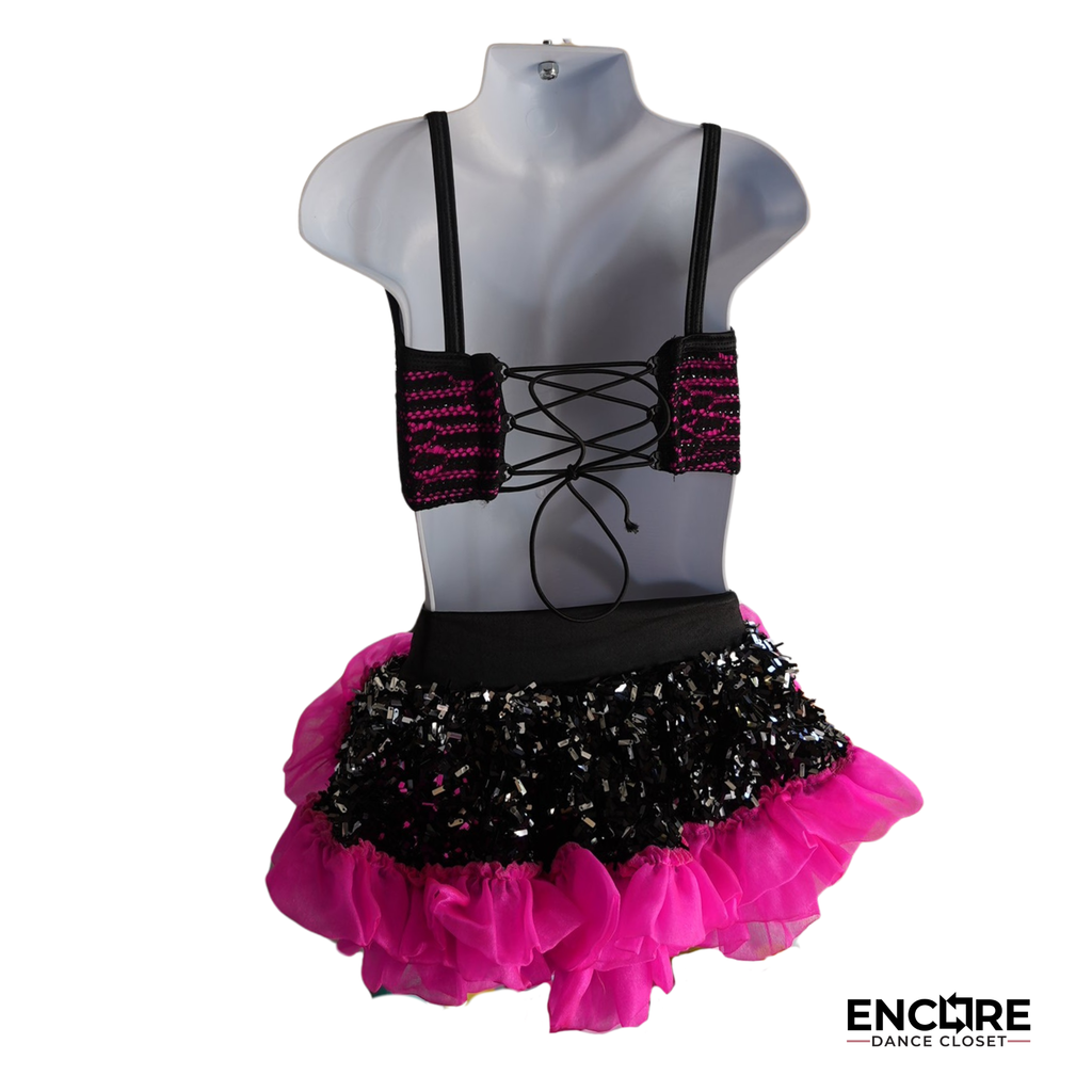 Black & Hot Pink Lace Flair