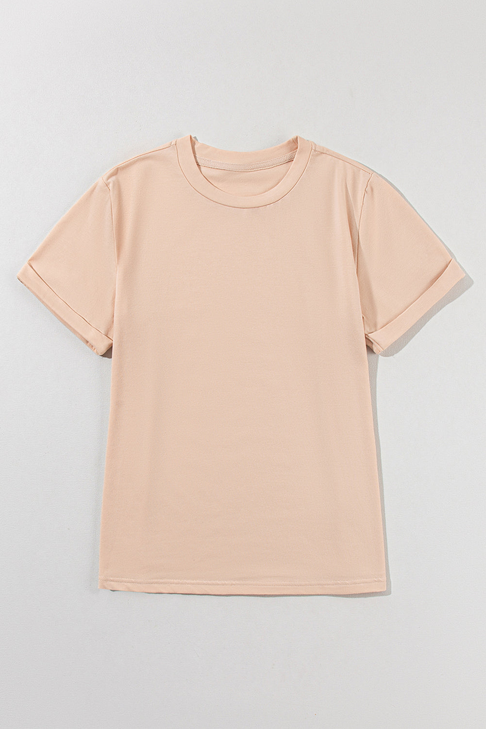 Solid Short Sleeve Crew Neck Tee