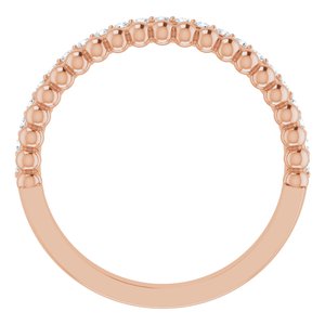 14K Rose Gold 1/5 CTW Natural Diamond Beaded Ring