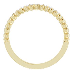 14K Yellow Gold 1/5 CTW Natural Diamond Beaded Ring