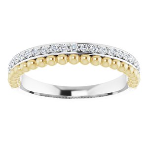 14K White/Yellow Gold 1/5 CTW Natural Diamond Beaded Ring