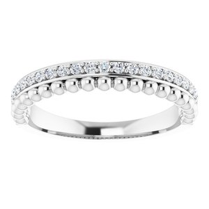 14K White Gold 1/5 CTW Natural Diamond Beaded Ring
