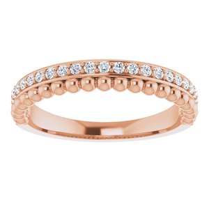 14K Rose Gold 1/5 CTW Natural Diamond Beaded Ring