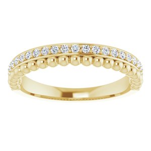 14K Yellow Gold 1/5 CTW Natural Diamond Beaded Ring