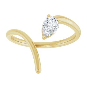 14K Yellow Gold 1/3 CT Lab-Grown Diamond Negative Space Ring