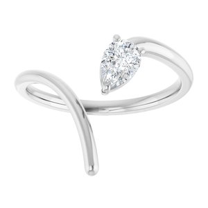 14K White Gold 1/3 CT Lab-Grown Diamond Negative Space Ring