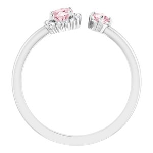 14K White Gold Natural Pink Morganite & 1/6 CTW Natural Diamond Halo-Style Ring