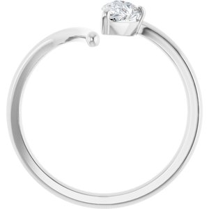 14K White Gold 1/3 CT Lab-Grown Diamond Negative Space Ring
