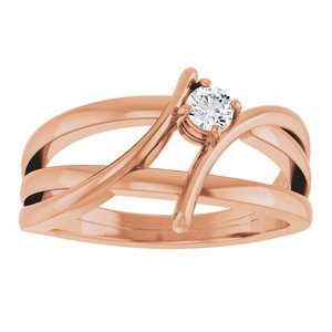 14K Rose Gold 1/8 CT Lab-Grown Diamond Ring
