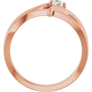 14K Rose Gold 1/8 CT Lab-Grown Diamond Ring