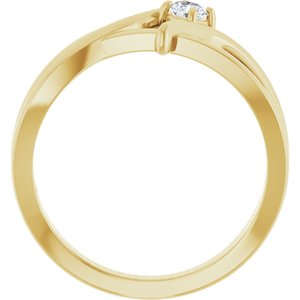 14K Yellow Gold 1/8 CT Lab-Grown Diamond Ring