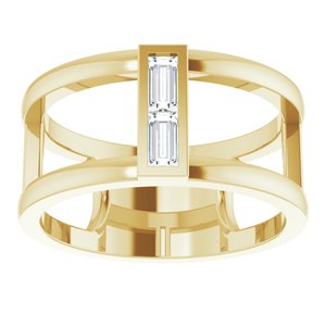 14K Yellow Gold 1/4 CTW Natural Diamond Baguette Ring