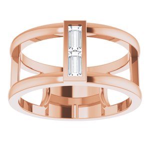 14K Rose Gold 1/4 CTW Natural Diamond Baguette Ring