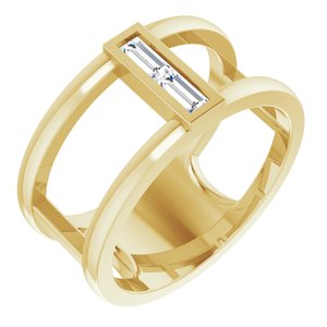 14K Yellow Gold 1/4 CTW Natural Diamond Baguette Ring