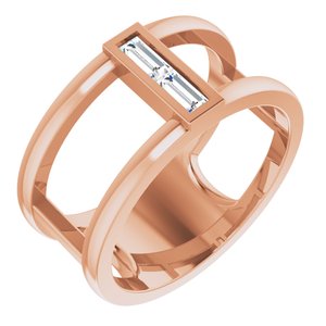 14K Rose Gold 1/4 CTW Natural Diamond Baguette Ring