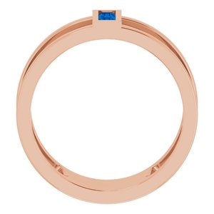 14K Rose Gold Natural Blue Sapphire Negative Space Ring