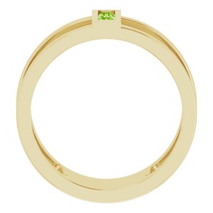 14K Yellow Gold Natural Peridot Negative Space Ring