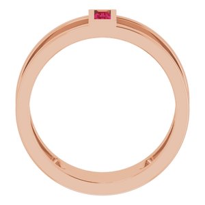 14K Rose Gold Natural Ruby Negative Space Ring