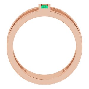 14K Rose Gold Natural Emerald Negative Space Ring