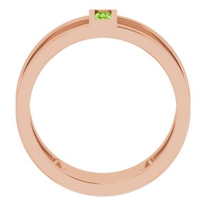 14K Rose Gold Natural Peridot Negative Space Ring