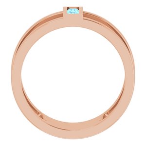 14K Rose Gold Natural Aquamarine Negative Space Ring