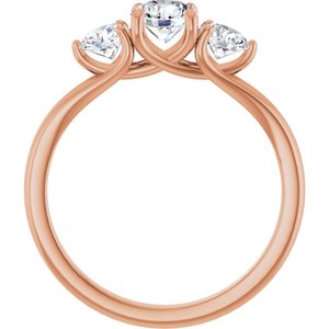 14K Rose 1 CTW Natural Diamond Three-Stone Engagement Ring