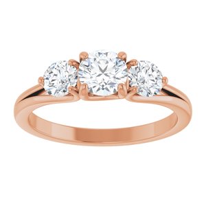 14K Rose 1 CTW Natural Diamond Three-Stone Engagement Ring