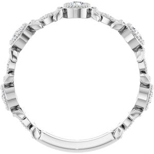 14K White Gold 1/3 CTW Natural Diamond Leaf Ring