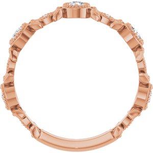 14K Rose Gold 1/3 CTW Natural Diamond Leaf Ring