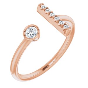 14K Rose Gold 1/6 CTW Natural Diamond Bar Ring