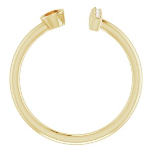 14K Yellow Gold Natural Citrine & .05 CTW Natural Diamond Bar Ring