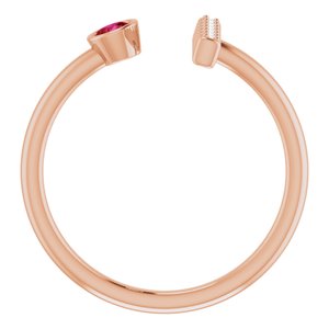 14K Rose Gold Lab-Grown Ruby & .05 CTW Natural Diamond Bar Ring