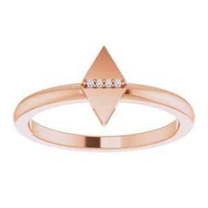 14K Rose Gold .01 CTW Natural Diamond Geometric Ring