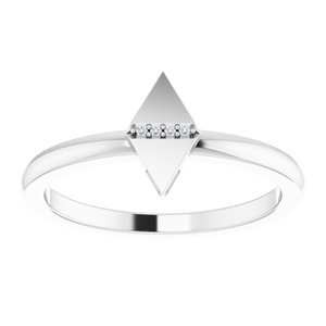 Sterling Silver .01 CTW Natural Diamond Geometric Ring