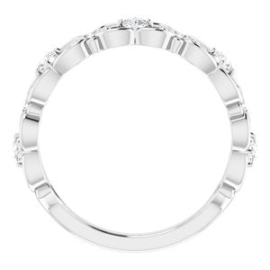 Sterling Silver 1/3 CTW Natural Diamond Scroll Ring