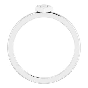 14K White Gold .01 CTW Natural Diamond Geometric Ring